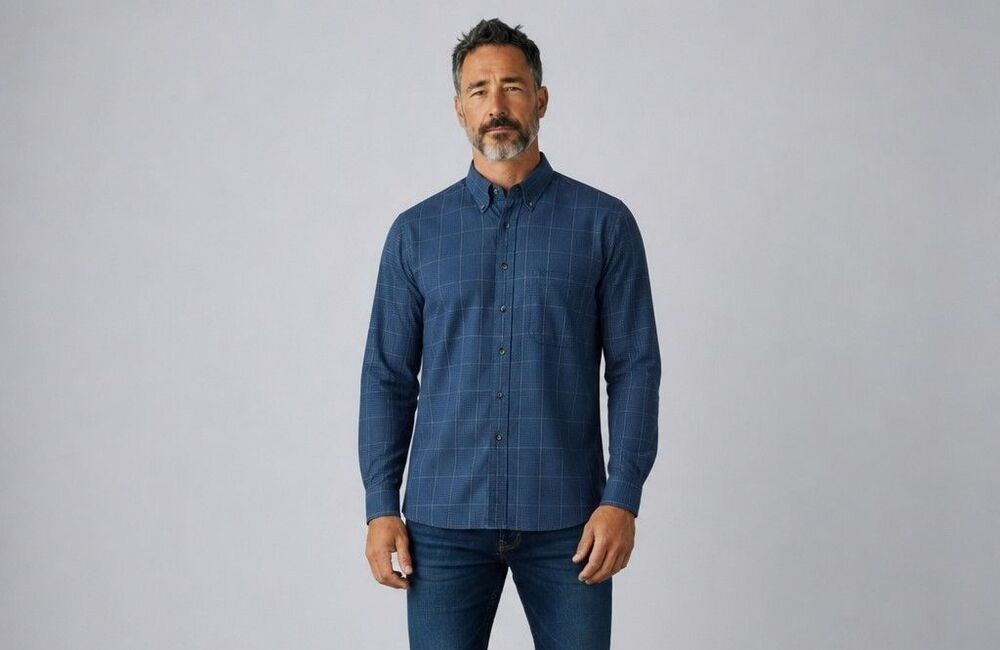 Pendleton Men's Blue Check Button Down Shirt L Cotton Americana Heritage Casual
